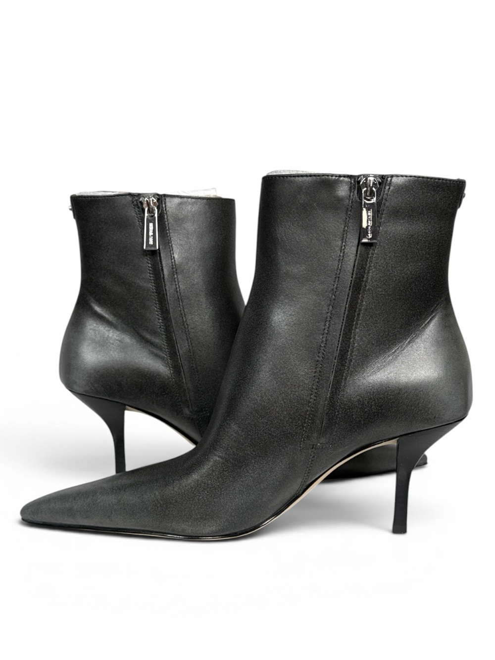 MICHAEL KORS SELENA HEELED BOOTIE STORM OMBRÉ GRAY BURNISHED LEATHER **NIB** - Picture 8 of 13